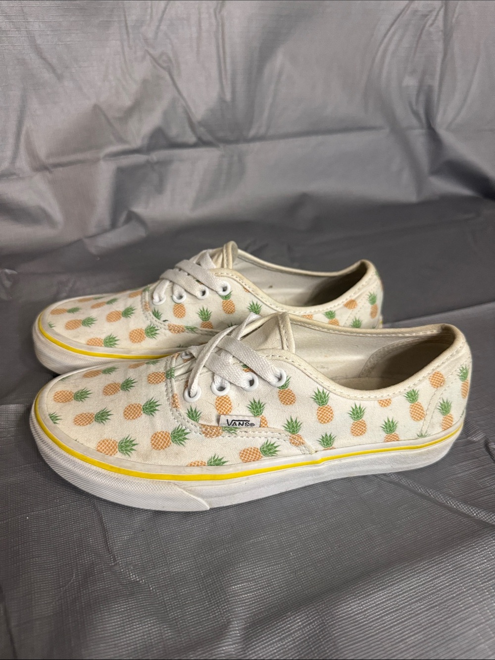 Vans Kids Pineapple Print Low-Top Sneakers - Cream/Yellow/Green